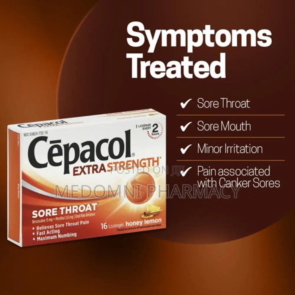Cepacol Extra Strength Sore Throat Lozenges Honey Lemon – 16 Count