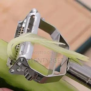 1pc Silvery Stainless Steel Multi-functional Peeler And Slicer