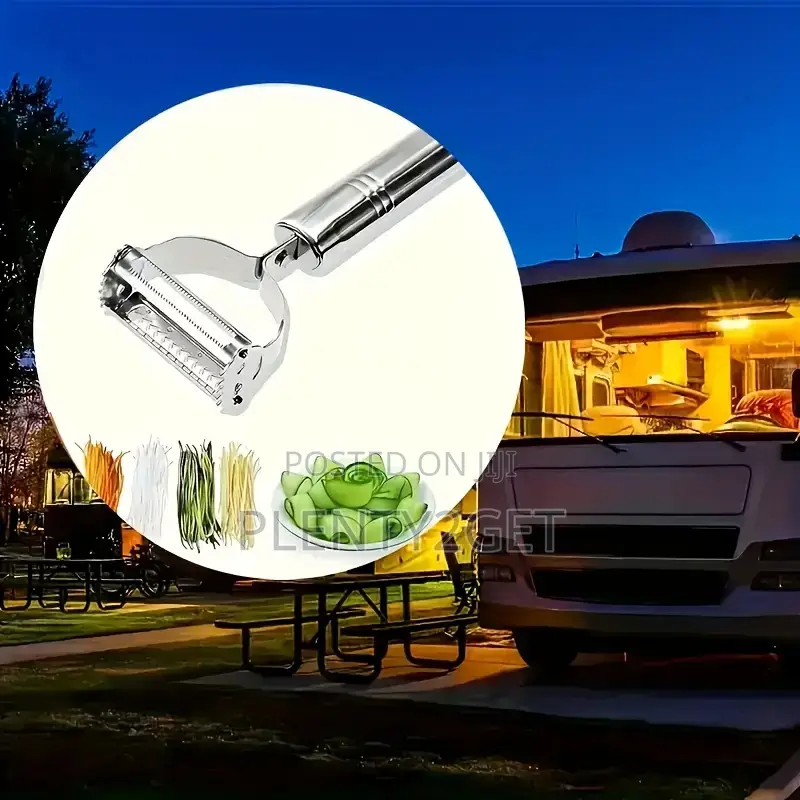 1pc Silvery Stainless Steel Multi-functional Peeler And Slicer