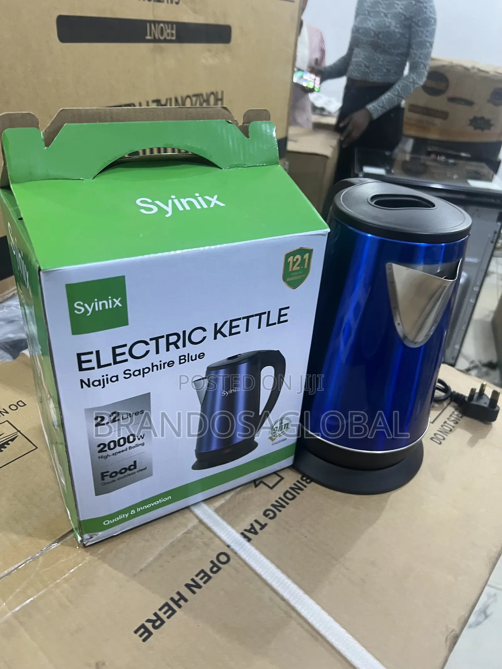 Syinix 2.2l Electric Kettle 2000w- Fast Boil Stainless Steel