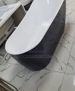Luxury Black and White Interior Bathtub