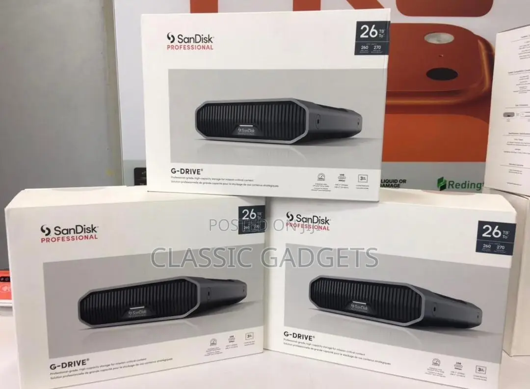 Sandisk Professional 26tb and 22tb G-Drive, External Hdd, Thunderbolt