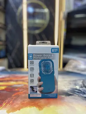 2-in-1 Portable Fan With 3600mah Power Bank (Foldable Handheld Fan)