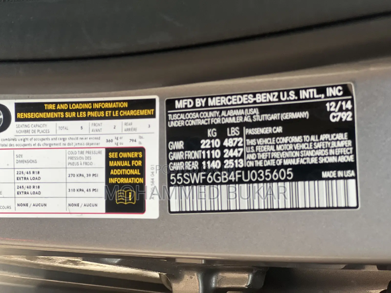 Mercedes-Benz C400 2016 Gray