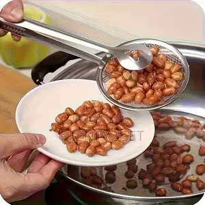 1pc Frying Filter Clip, Food Drain Spoon Clip, Stainless Steel Frying
