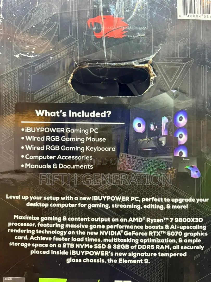 New Desktop Computer iBUYPOWER 32GB AMD Ryzen 7 SSD 2T