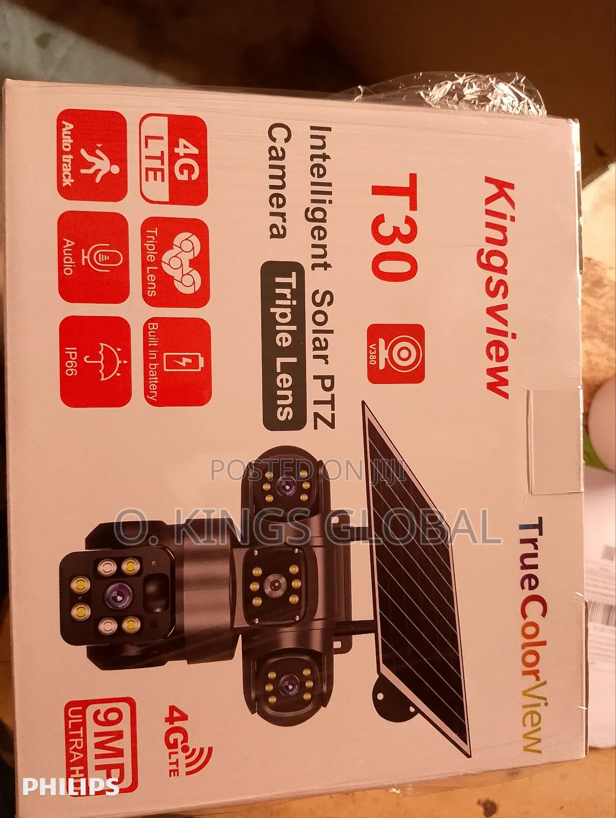 V380 Triple Lens 4g, 9mp PTZ Solar Camera