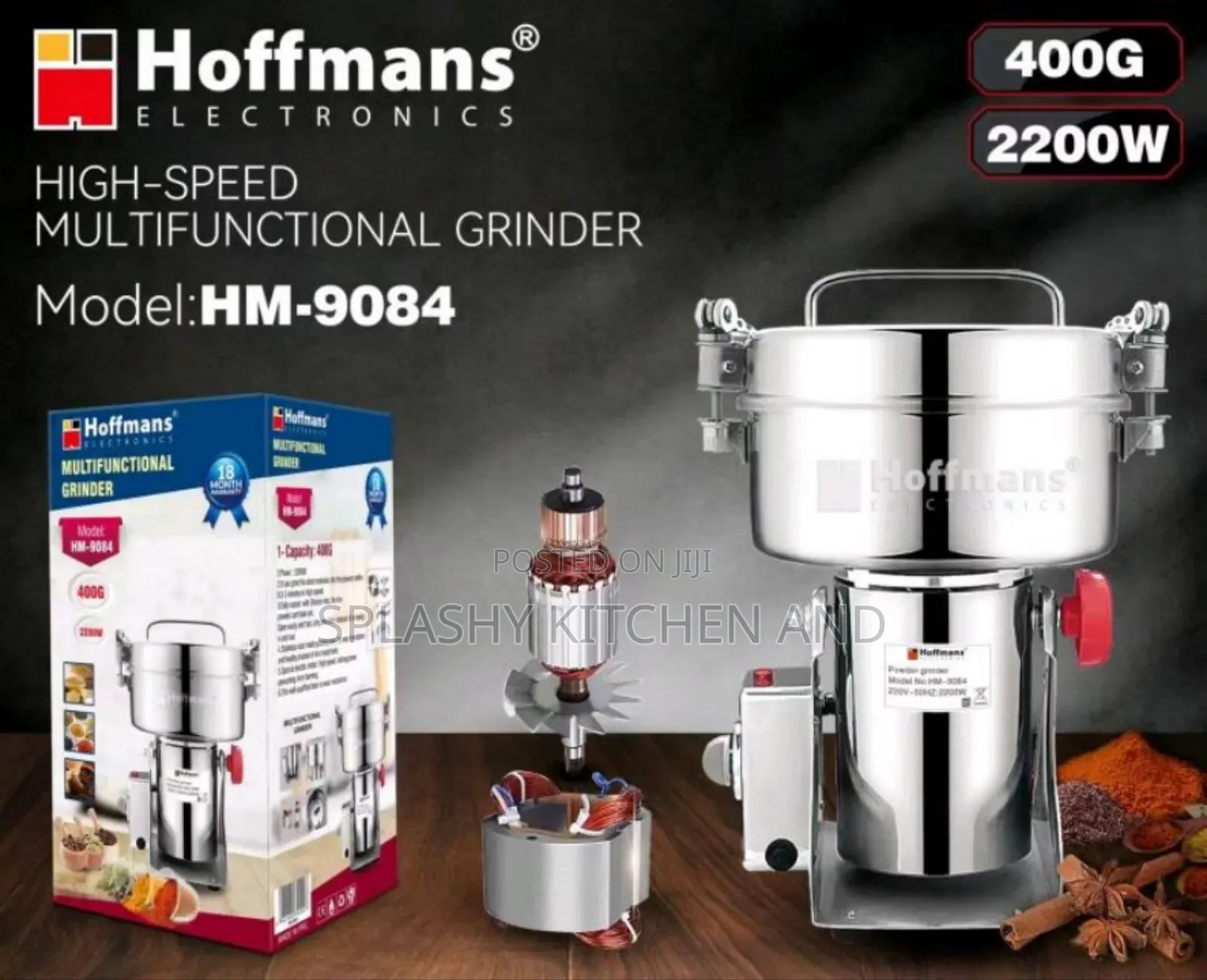 Hoffmans Multifunctional Dry Spice Grinder 400g - 2200w