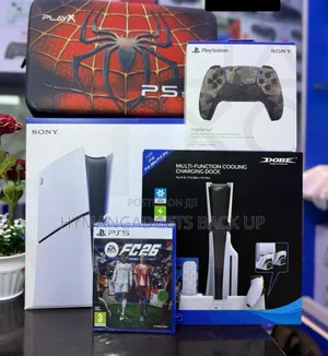 Brand New Ps 5 Slim 1tb, Cooling Stand, Extra Pad, Bag , Fc 26 Cd