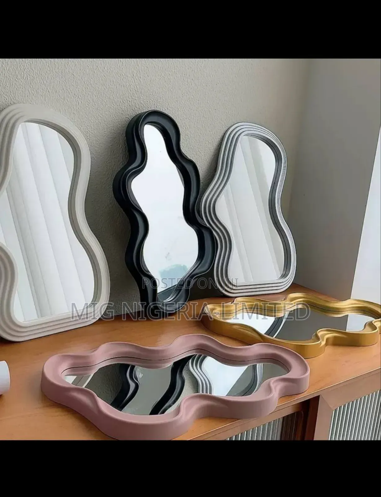 Wall Mirror Hexagons Design Colour Deco Mirror 40cmx25cm