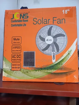 JCNS Solar Rechargeable 18-Inch Fan