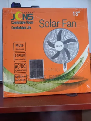 JCNS Solar Rechargeable 18-Inch Fan