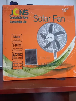 JCNS Solar Rechargeable 18-Inch Fan