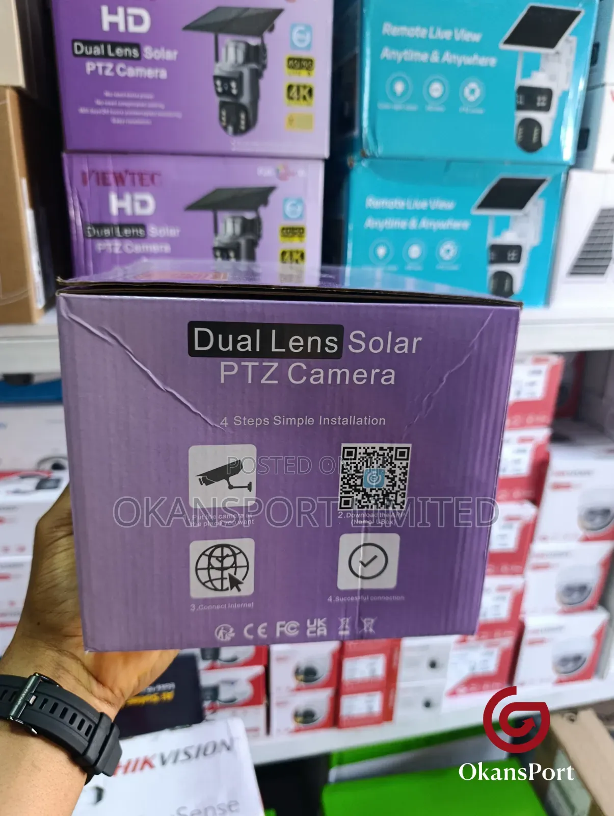 Viewtec Hd Dual-Lens Solar PTZ Camera - Indoor/Outdoor 355°X120° in ...