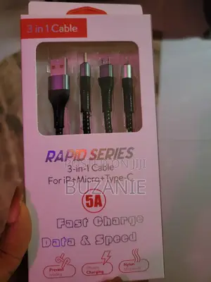 3 In1 Rugged Weaved Cable for Type C iPhone Lightening and Android