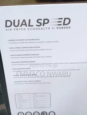 Perysmith Dual Speed Airfryer. 8.5liters