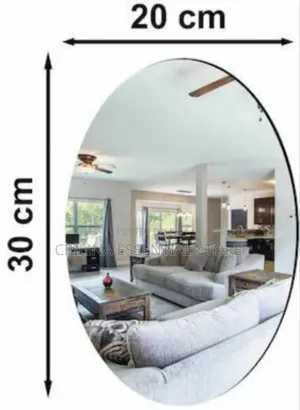 Unbreakable Sticker Oval Flexible Mirror 30x20cm (Good For Souvenirs)