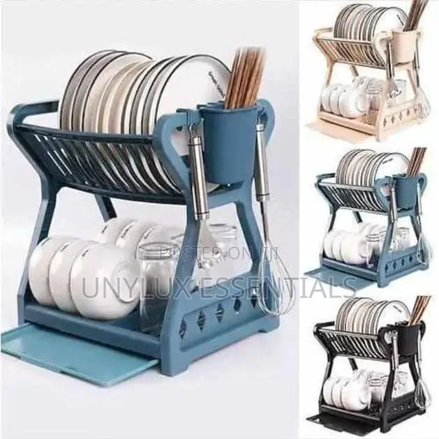 2 Tier Over Sink Plastic Dish Rack