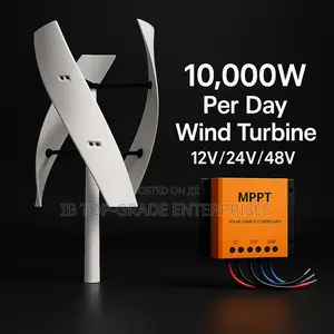 Built for Low and High Winds: 10000w Per Day 48v Vertical Wind Turbine