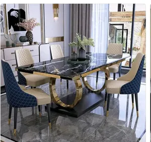Marble Top Dining Table Six Seaters With High Quality