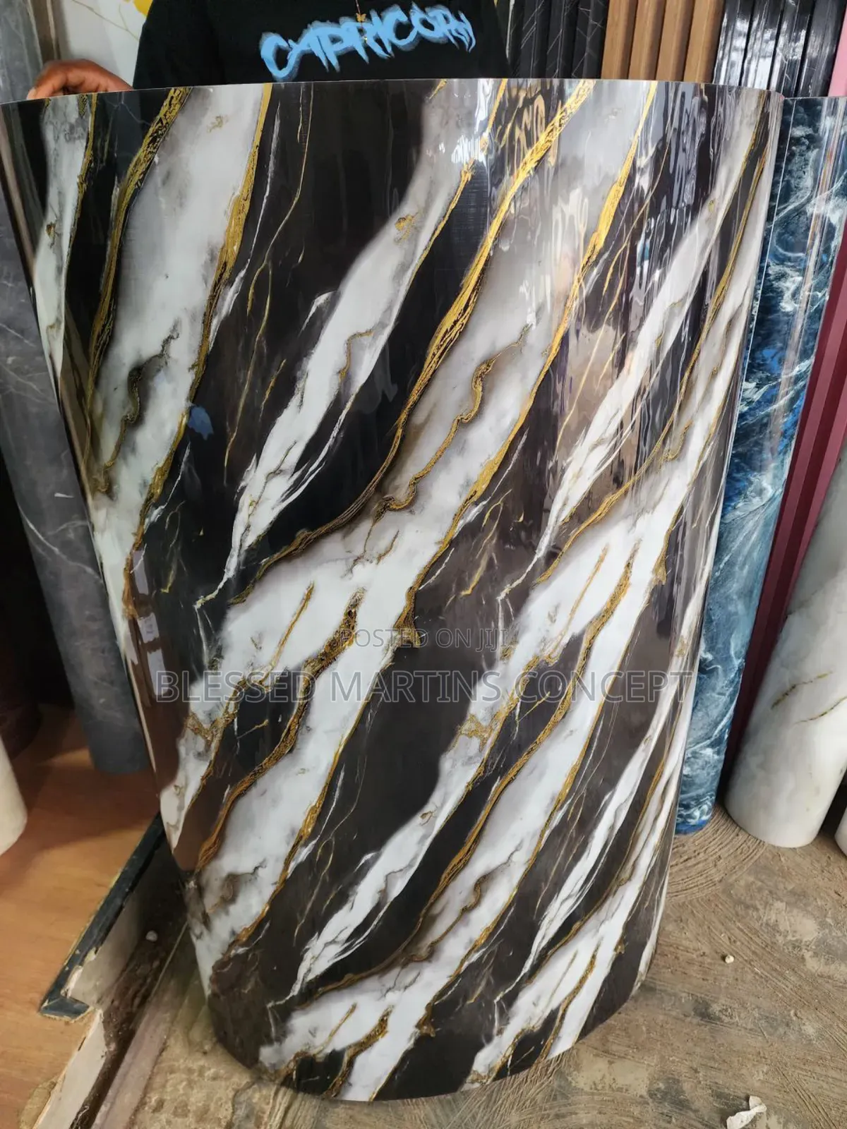 Quality Marble Wall Sticker for Tv Console, Interior Walls. 4ft by 8ft