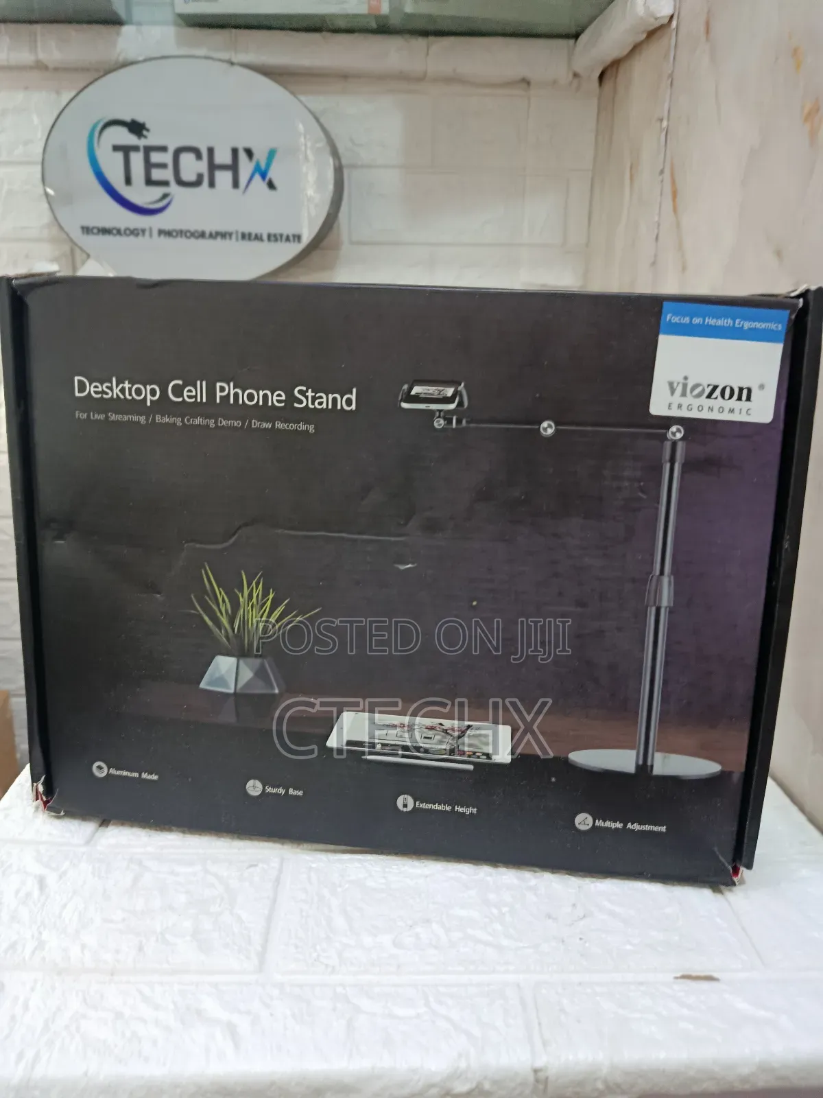 Tablet Phone Overhead Stand, Height 360 Degree Angle Adjustable