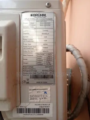 1hp Bruhm Non Inverter Ac