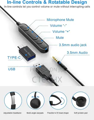 New Bee Pc Headset With Microphone Usb/3.5mm/Type C Business Headset