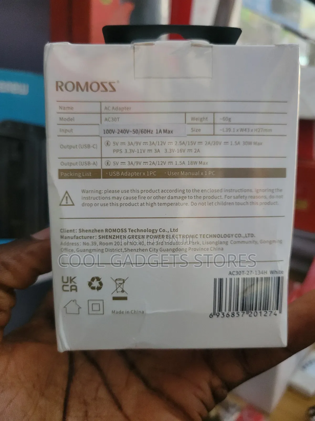 Romoss 30w Fast Charger