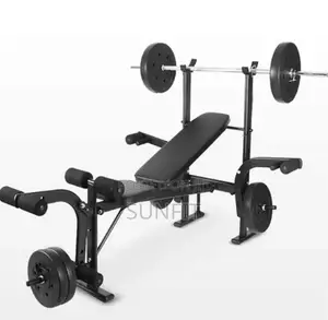 Foldable Bench Press With 50kg Barbell