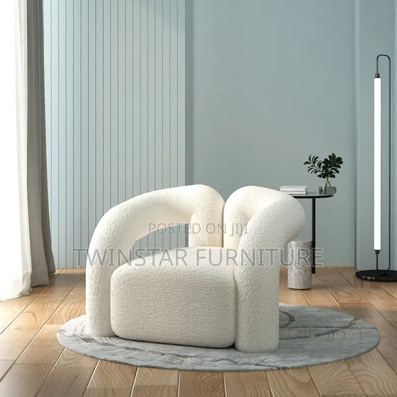 New Modern Fluppy Fabric Single Sofa Chair