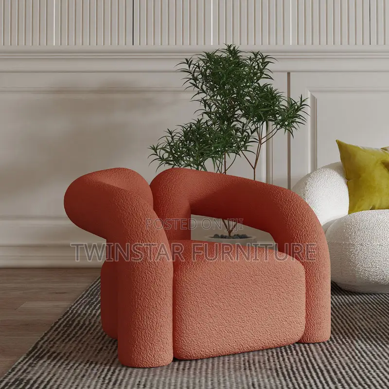 New Modern Fluppy Fabric Single Sofa Chair