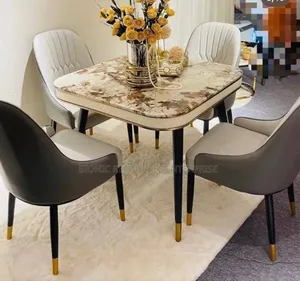 Marble Top Dining Table Set With 4 Seaters