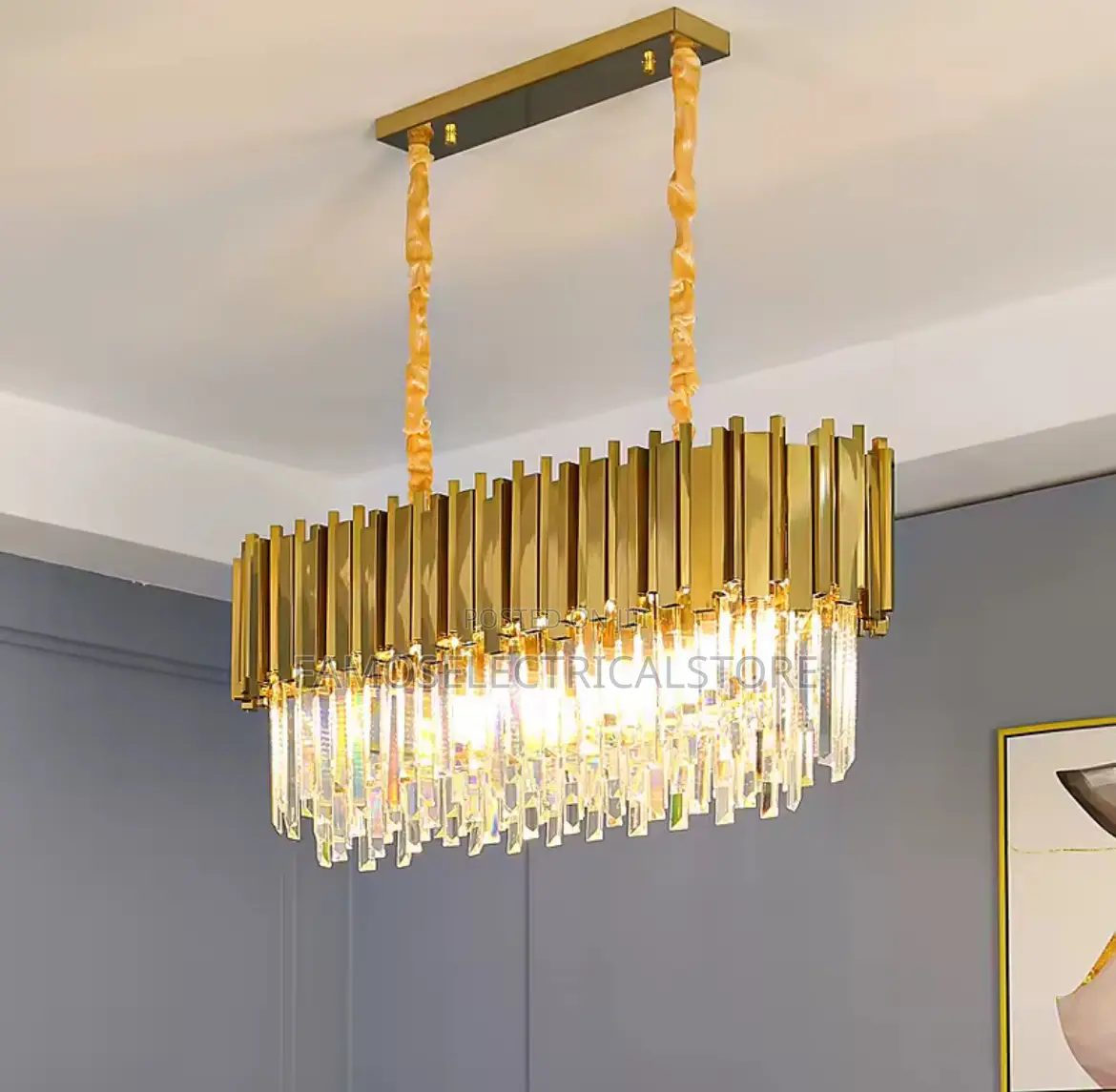 Ceiling Mounted Crystal Chandelier