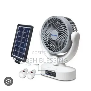 Duravolt Rechargeable Fan 7 Inches With Bulb and Solar Panel