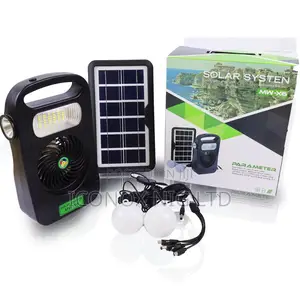 6000mah Capacity Power Portable Solar Fan Led Lamp Rechargeable