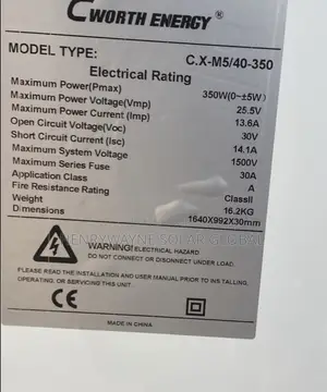 350watts Solar Panel C Worth