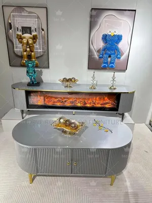 Classic Unique Tv Stand Set With Fireplace