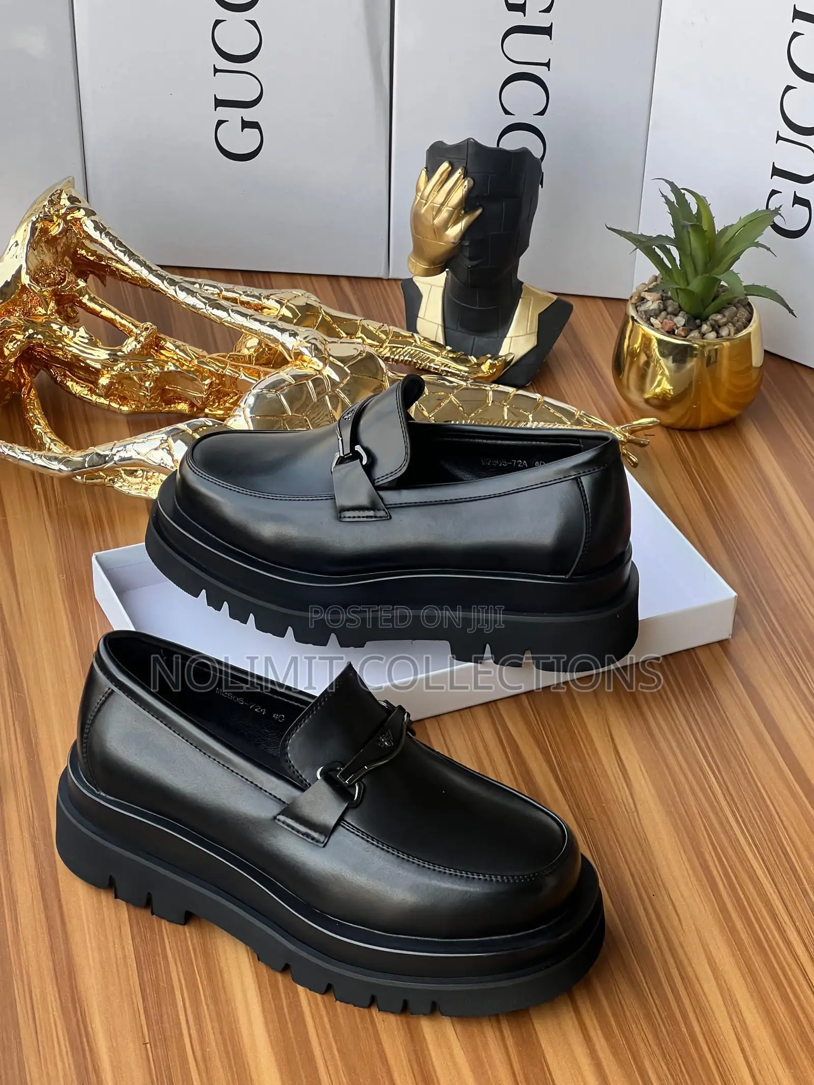 Black Leather Gucci Loafers