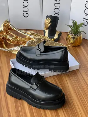 Black Leather Gucci Loafers