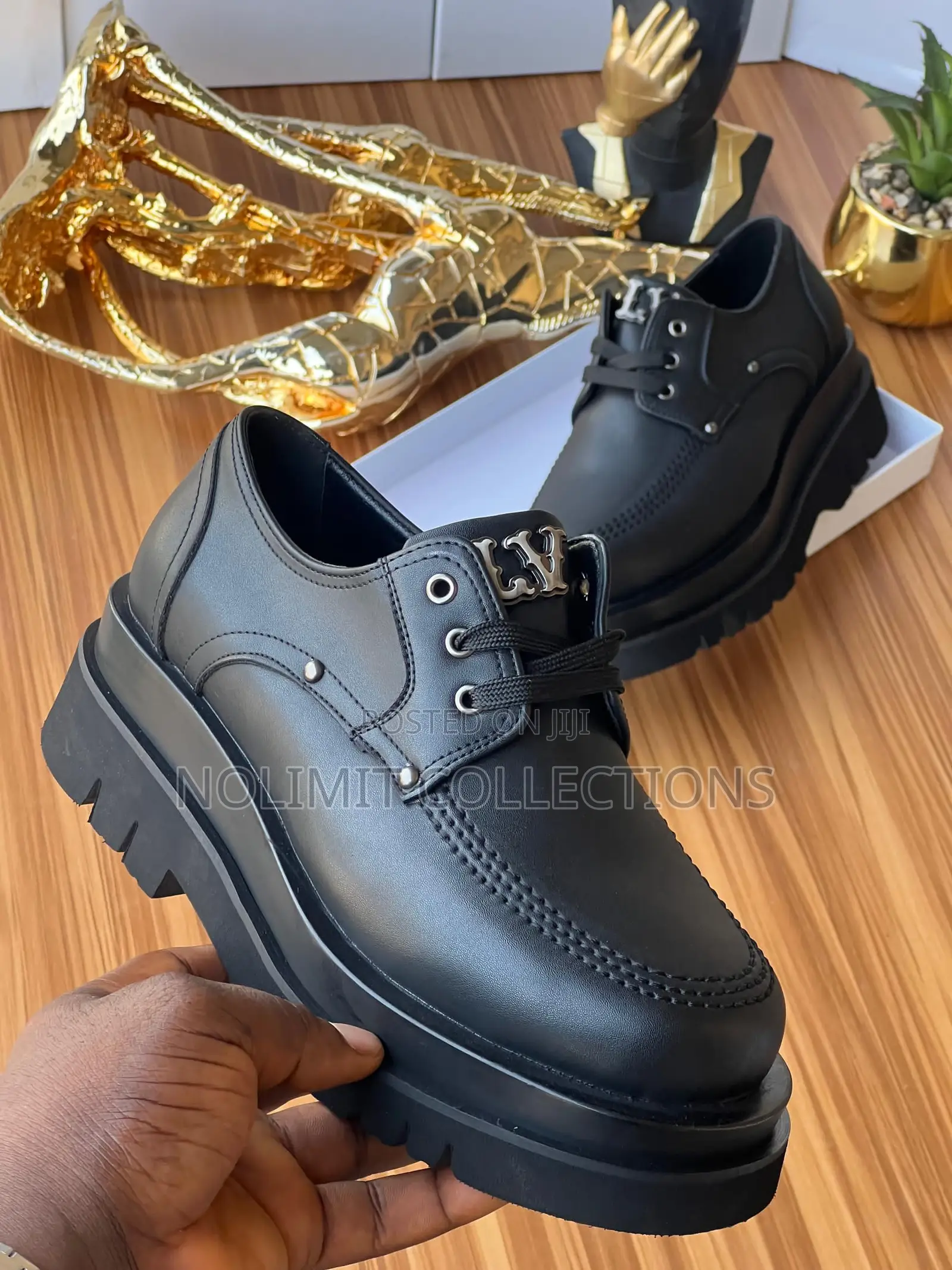 Black Louis Vuitton Leather Loafers