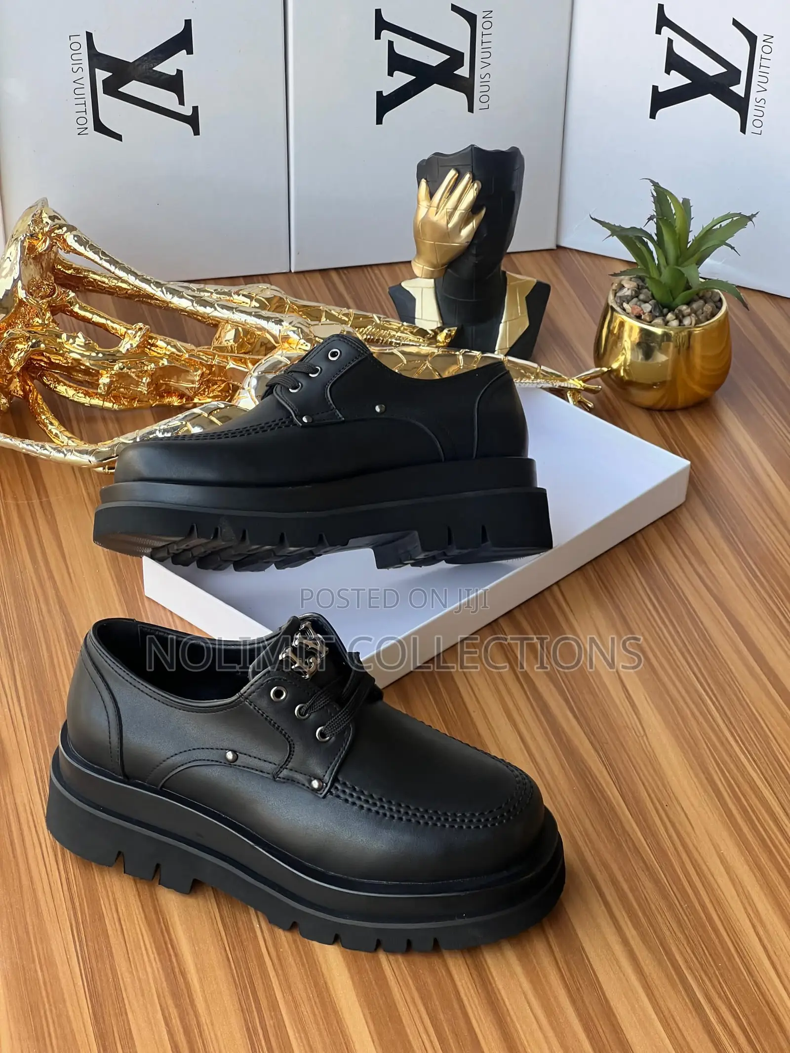 Black Louis Vuitton Leather Loafers