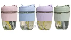 Pastel Glass Water Cup (Leak-Proof Lid)