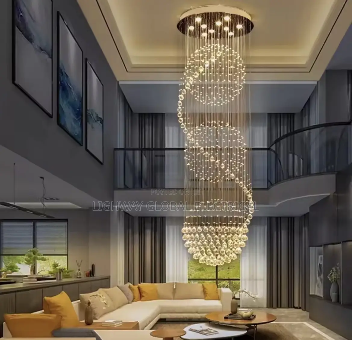 Modern Spiral Led Crystal Chanderlier Light