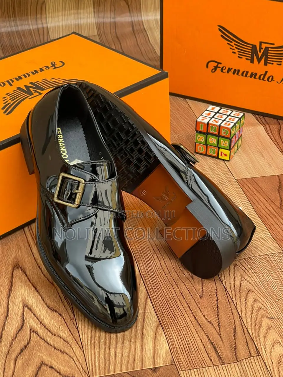 Fernando Melo Patent Leather Monk Strap Shoe