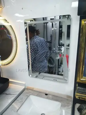 Ceramic Marble Cabinet With Mirror Light.