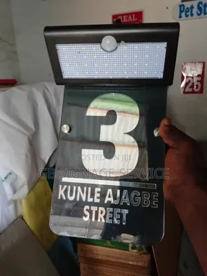 Solar House Number Sign