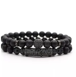 Black Onyx Set - Premium Matte Beaded Bracelet