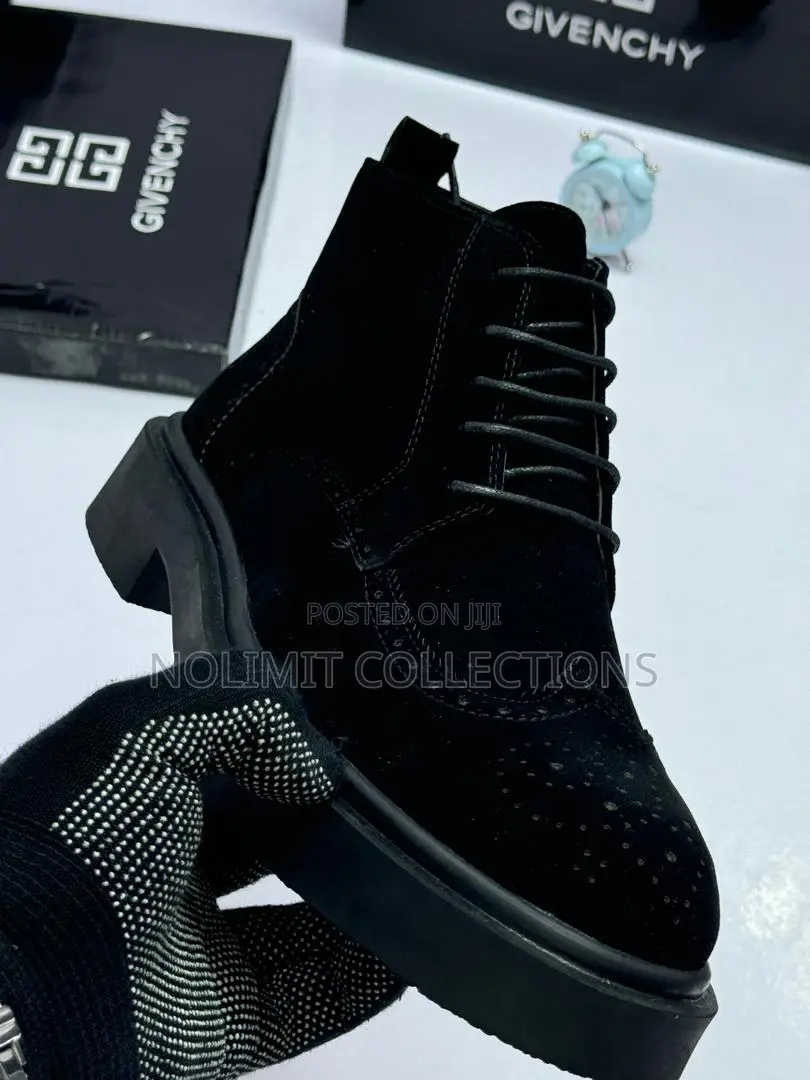 Givenchy Suede High Sole Lace Up Boots