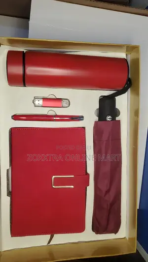 Premium Corporate Gift Pack – Umbrella, Notebook, Pen, Flask Flash